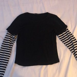 Layered Brandy Melville top, black and white.